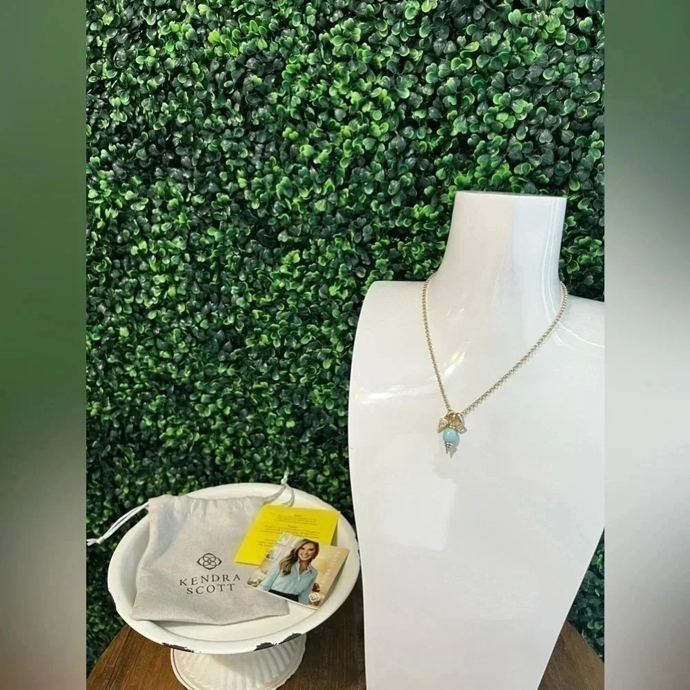 Kendra Scott Demi Charm Necklace in Light Blue Magnesite